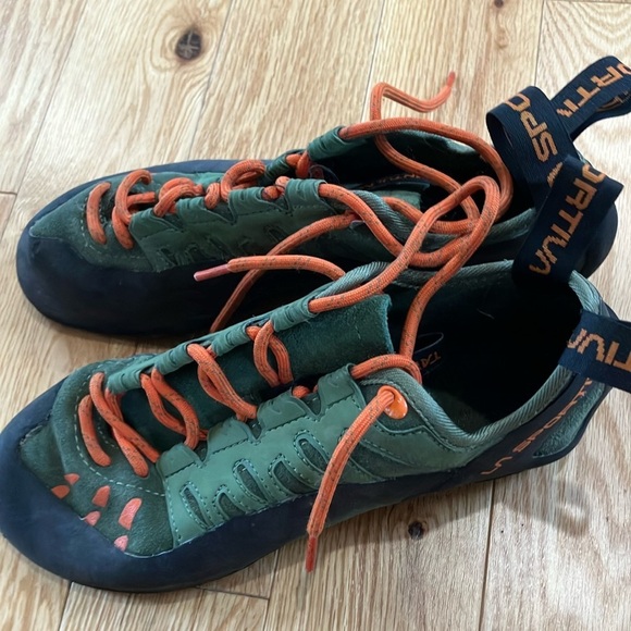 La Sportiva Green and Orange Climbing Shoes - Picture 5 of 6